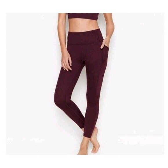 Victoria's Secret Leggings Size 8 Plum Color With Side Pockets - Picture 1 of 13